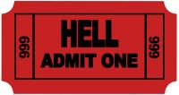 Ticket to Hell Funny Cool Sticker 3.5